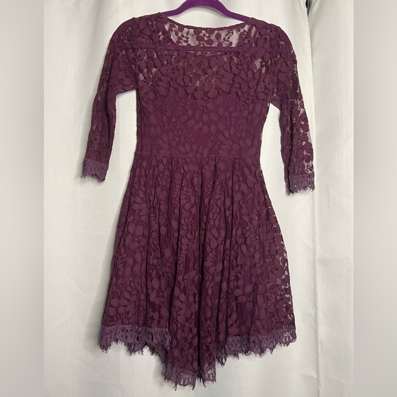 Free People Purple Floral Mesh Lace Dress ASO Taylor Swift 0 - Picture 2 of 11